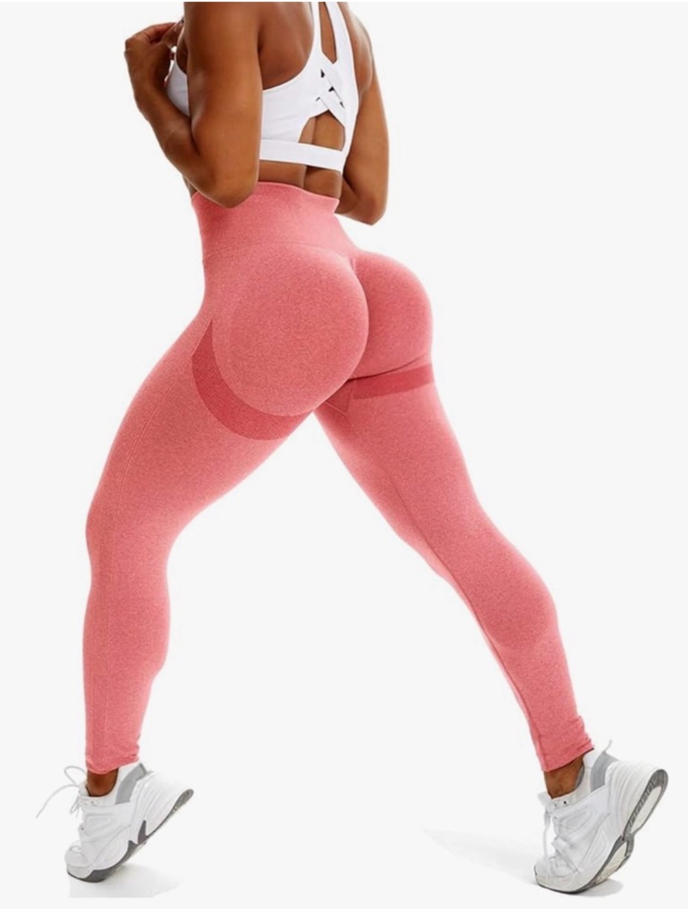 Amazon Coral Pink High-Waist Seamless Leggings